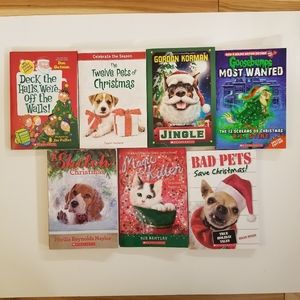Bundle of (7) children's Christmas chapter books